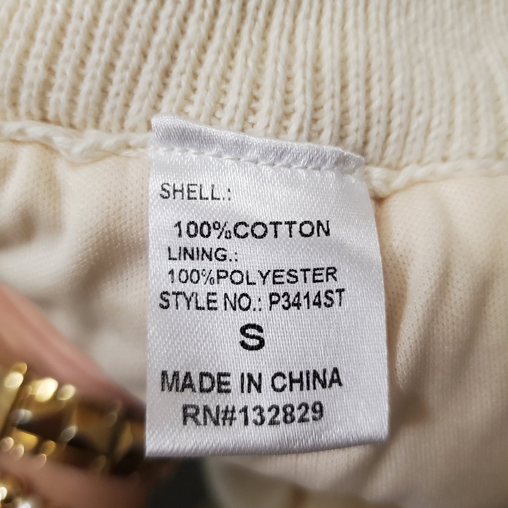 NWT Miou Muse Crochet Pants SOFT Knit Eyelet Neutral Ivory - Picture 11 of 14